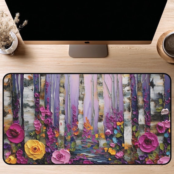Whimsy Floral Forest Desk Mat | 12x18, 12x22, 16x32