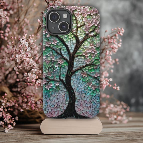 Tree Phone Case, Mosaic Phone Case, Fits iPhone, Samsung Galaxy & Google Pixel Models, Tree Phone Case, Nature Phone Case, Spring Phone Case