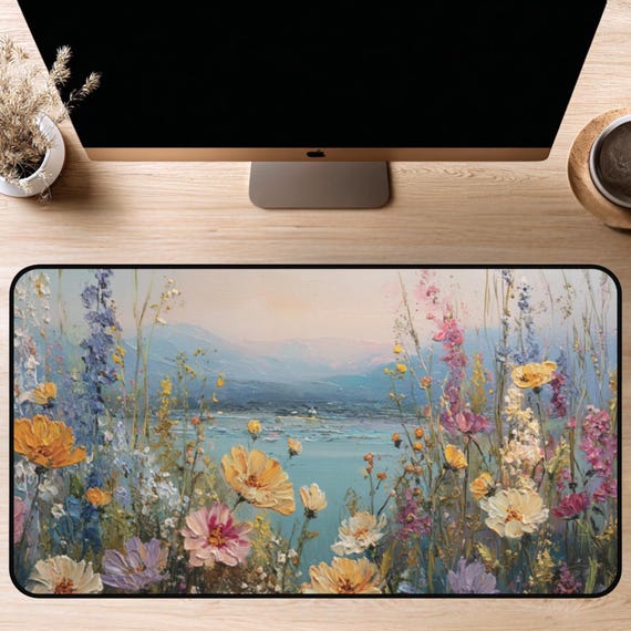Wildflower Landscape Desk Mat: 12x18, 12x22, 16x32