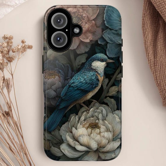 Moody Bluebird Tough Phone Case: Fits iPhone, Galaxy, Pixel