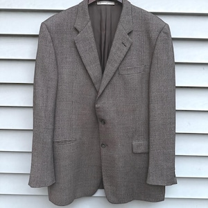 VTG Hickey Freeman Ltd Mens 44 REG Wool Blazer Jacket Dillard's Gray Houndstooth