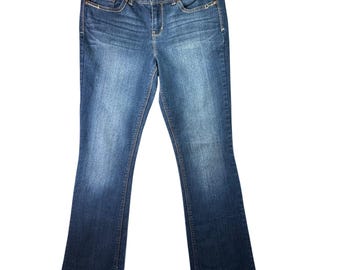 LEI Ashley Lowrise Slim Boot Jeans Junior 11 Regular Blue Medium Wash Y2K Style