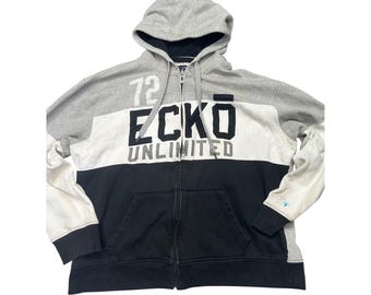 Ecko Unltd Full Zip Hoodie  Vintage 90's Mens XXL Streetwear 1972