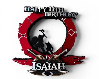 Personalized Vikings inspired Video games Cake Topper, Party Decoration