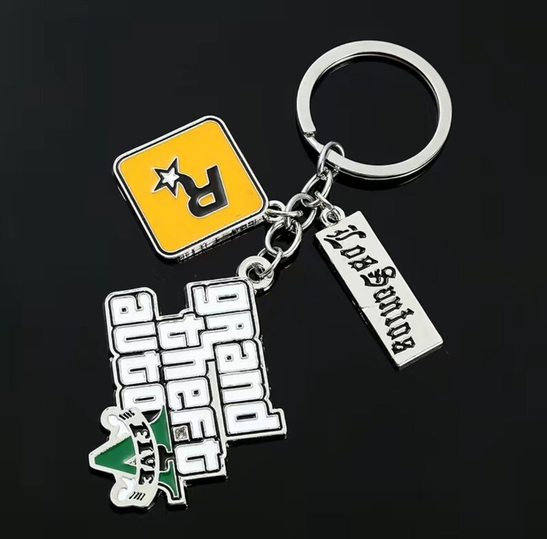 GTA 5 Keychain Gaming Keyring Handcrafted Souvenir for Gamers Gift for Video Game Enthusiasts
