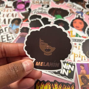Black Girl Magic Sticker Set - 5 einzigartige, Empowering & lebendige Sticker für Planer, Laptops, Wasserflaschen