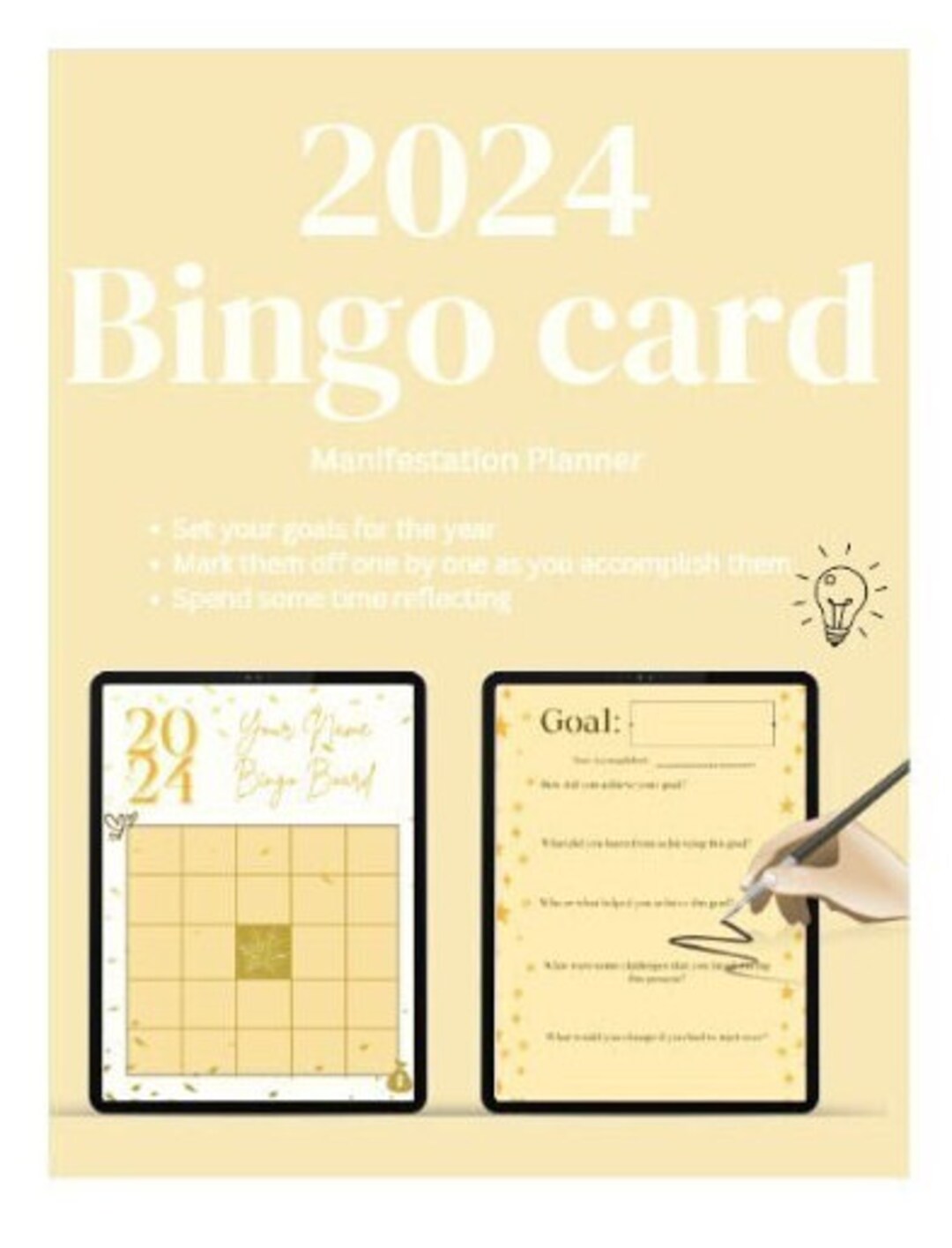 2024 Digital Bingo Card Template Manifestation Template Goal Planner 2024 Digital Bingo Card Template Manifestation Template Goal Planner