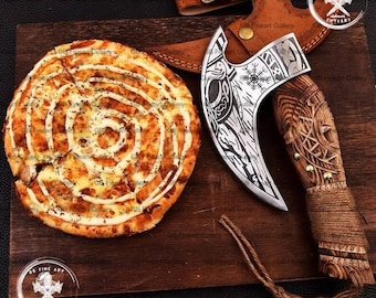 Handmade Rustic Pizza Cutter | Unique Kitchen Tool with Wooden Handle | Fun Gift for Pizza Lovers | UK Pizza Night Accessory