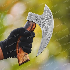 Viking Pizza Cutter Axe , The Original custom hand forged pizza Axe , Viking Bearded Camping Axe, Best Birthday & Anniversary Gift For Him