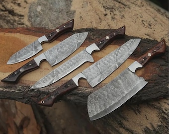Damascus Chef Knife Set, 5-Piece Kitchen Knives