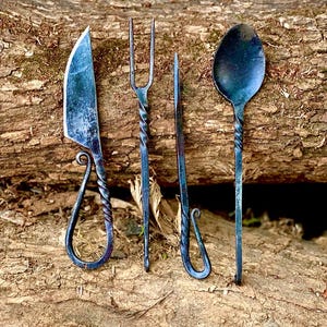 Custom Handmade Medieval Cutlery Set, Kitchen use set, Best Birthday And Anniversary Gift, 4 Pieces Chef Set, Gift For Everyone