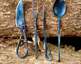 Custom Handmade Medieval Cutlery Set, Kitchen use set, Best Birthday And Anniversary Gift, 4 Pieces Chef Set, Gift For Everyone