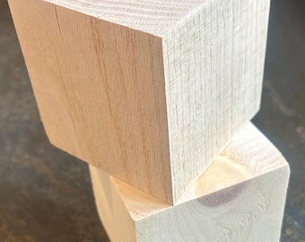 4" Wood Cube - Pine or Oak