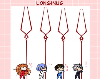 Really Big Spear of Longinus Stickers from Evangelion | Asuka Langley, Rei Ayanami, Shinji Ikari, Kaworu Nagisa stickers