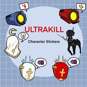 ULTRAKILL Character Stickers V1, V2, Ferryman, Gabriel, Earthmover image 1