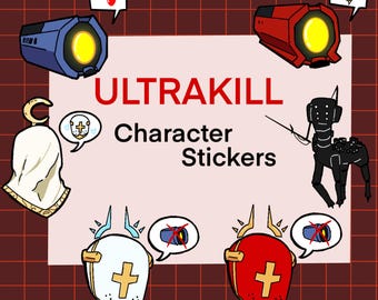 ULTRAKILL Character Stickers | V1, V2, Ferryman, Gabriel, Earthmover