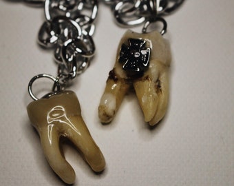 Real Human Tooth Necklace, Cameo Charm, Gothic Oddities