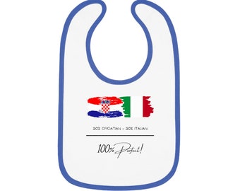 Bavoir bébé croate italien en jersey à bordures contrastantes