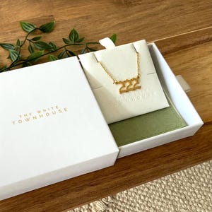 Gold Plated 222 Angel Number Necklace | 222 Gold Necklace | Angel Number 222 | Valentine&#39;s Day Gold Necklace For Girlfriend