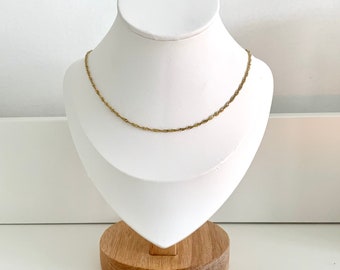 18k Gold Plated Chain Necklace - Tarnish Free Wave Chain - Layering Necklace - Stackable Necklace - Complimentary Gift Boxed & Wrapped