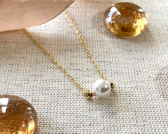 Pearl Necklace | Pearl Charm Necklace | pearl Pendant Necklace | Bold Charm Necklace | BFF Necklace | FREE Gift Wrapping
