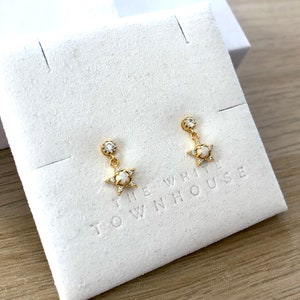 925 Drop Opal Earrings | Gold Plated Opal Earrings | Dainty Earrings | Drop Dangle Earrings | Gold Opal Earrings | Gemstone Opal Earring |