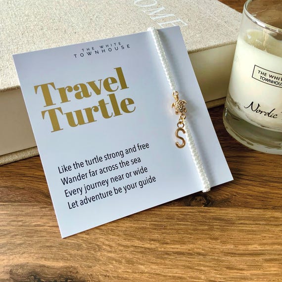 Personalised Travel Turtle Bracelet | Personalised Travel Gift | Travelling Turtle Gift | Travel Gifts | Travelling Bracelet | Summer Totem
