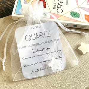 Quarts Small Crystal Gift | Clear Quartz Worry Stone | Clear Quartz Crystal | Anxiety Crystal Gift | Star Shaped Worry Stone Gifts