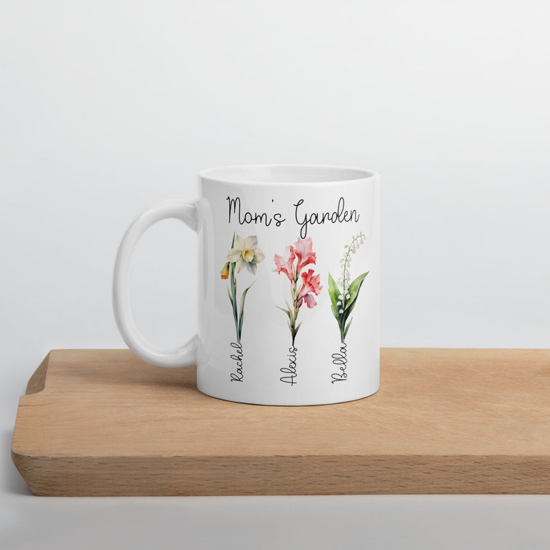 Jardin des mamans Mug cadeau fête des mères Cadeau pour maman Blanc