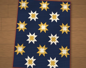 Quiltpatroon Bethlehem Star (PDF), Vliegende Ganzen, Geen Y-naden, Baby tot King Size