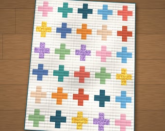 Quiltpatroon Confetti Plus (PDF), eenvoudig, geschikt voor beginners en met fat quarters (digitale download)