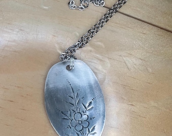 Hand Etched Silver Spoon
