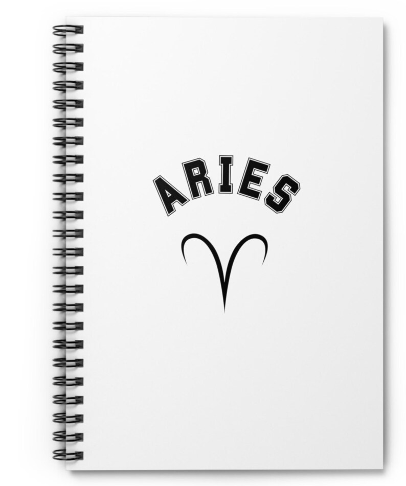 Aries Zodiac Gift Notebook Personal Journal Birth Sign Spiral Astrology ...