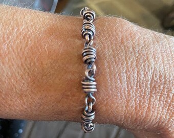 Solid copper bead bracelet