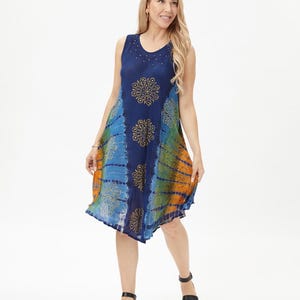 Tie Dye Dress, Resort wear, Beach cover up, Umbrella dress, Boho Hippie, Plus Size, One Size fits all, Womens Summer dress, Sun dress