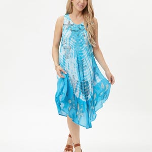 Tie Dye Dress, Resort wear, Beach cover up, Umbrella dress, Boho Hippie, Plus Size, One Size fits all, Womens Summer dress, Sun dress