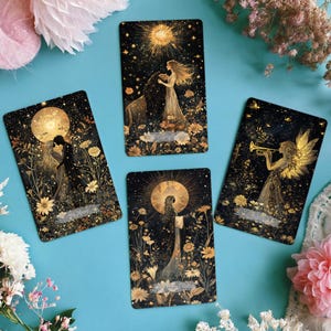 Ethereal Blossom Tarot Card Deck,78 Tarot Cards, Tarot Cards for Beginners,Tarot Deck with Guidebook,Witchy Gift for Beginners