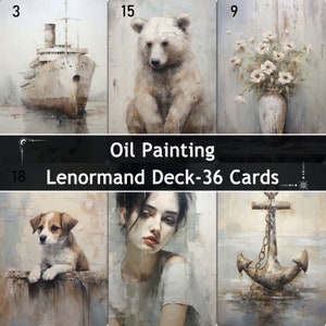 Baralho de cartas Lenormand com pintura a óleo, 36 cartas, Petit Lenormand, baralho de oráculo, baralho de tarô artístico, ferramenta de adivinhação, presente de tarô exclusivo