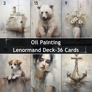 Oil Painting Lenormand Card Deck, 36 Cards, Petit Lenormand, Oracle Deck, Artistic Tarot Deck, Divination Tool, Unique Tarot Gift