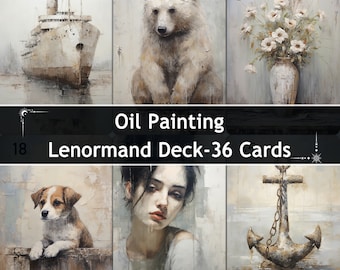 Oil Painting Lenormand Card Deck, 36 Cards, Petit Lenormand, Oracle Deck, Artistic Tarot Deck, Divination Tool, Unique Tarot Gift