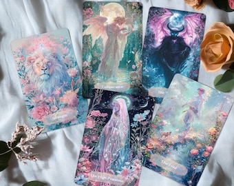 Tarot Cards Deck, Tarot Deck, Tarot Deck with Guidebook, Complete Tarot with 78 Cards, Unique Oracle Deck, Mystical Realm Tarot Deck