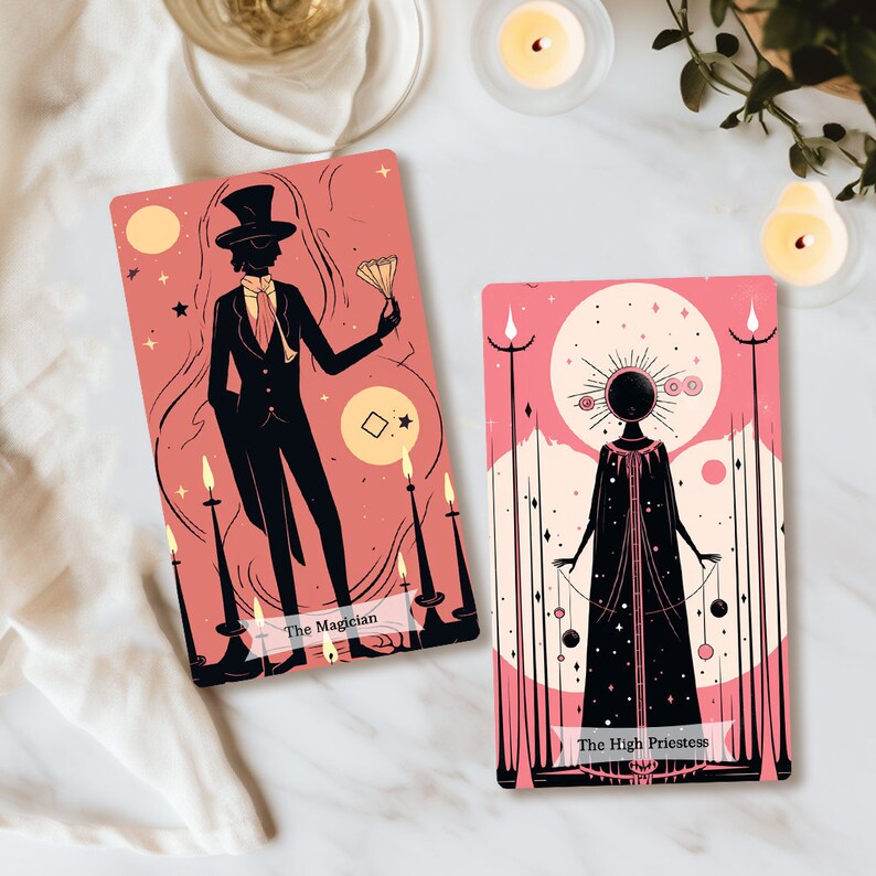 Cartoon Tarot Cards, Full Tarot Deck, 78 Tarot Cards, Illustration