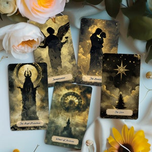 Schatten Tarot Deck, Gothic Tarot Karten, 78 Karten Tarot Deck, Tarot mit Anleitung, Orakelkarten, Volles Tarot Deck Geschenk