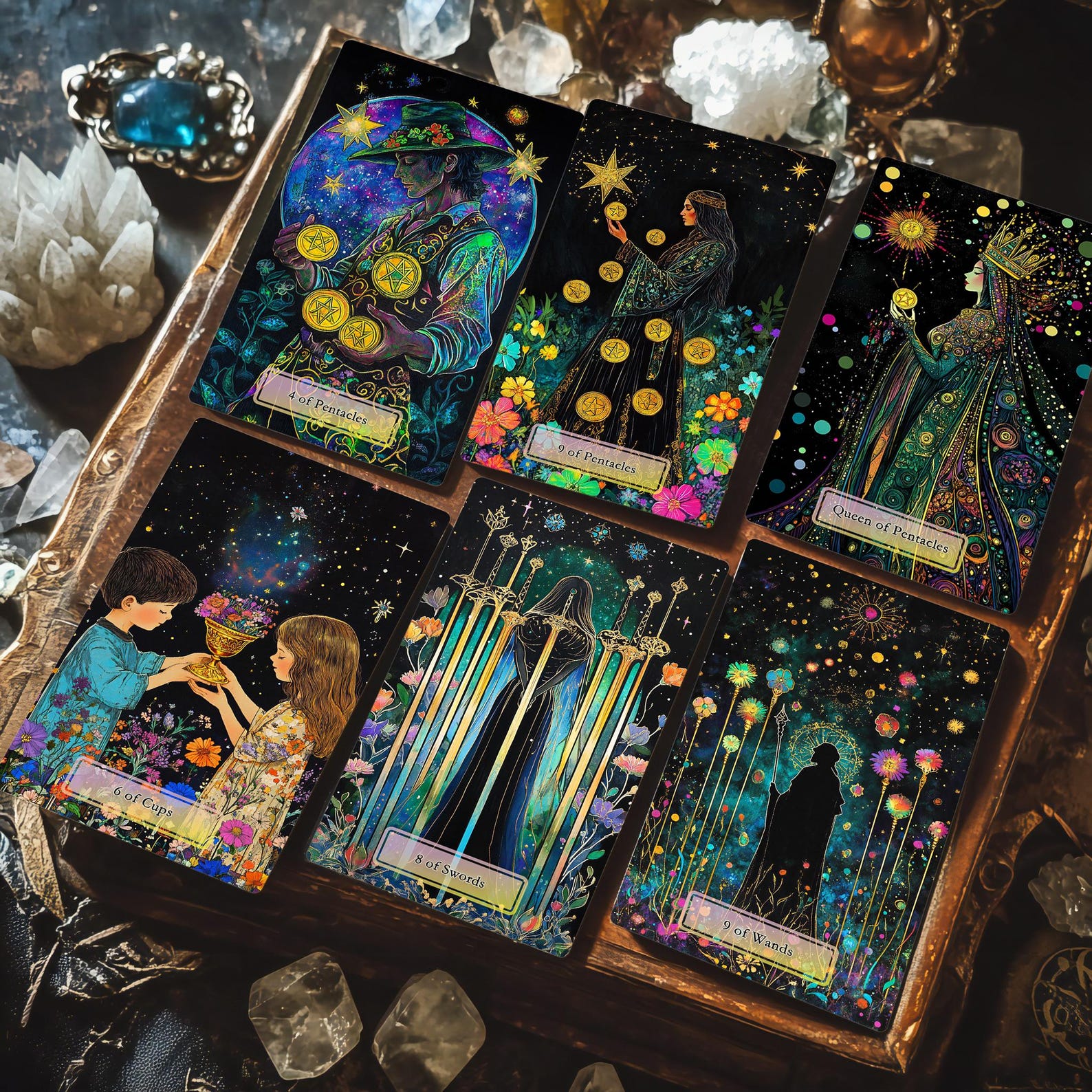 Starlit Garden Tarot Card Deck, Tarot Deck 78 Cards With Guidebook ...