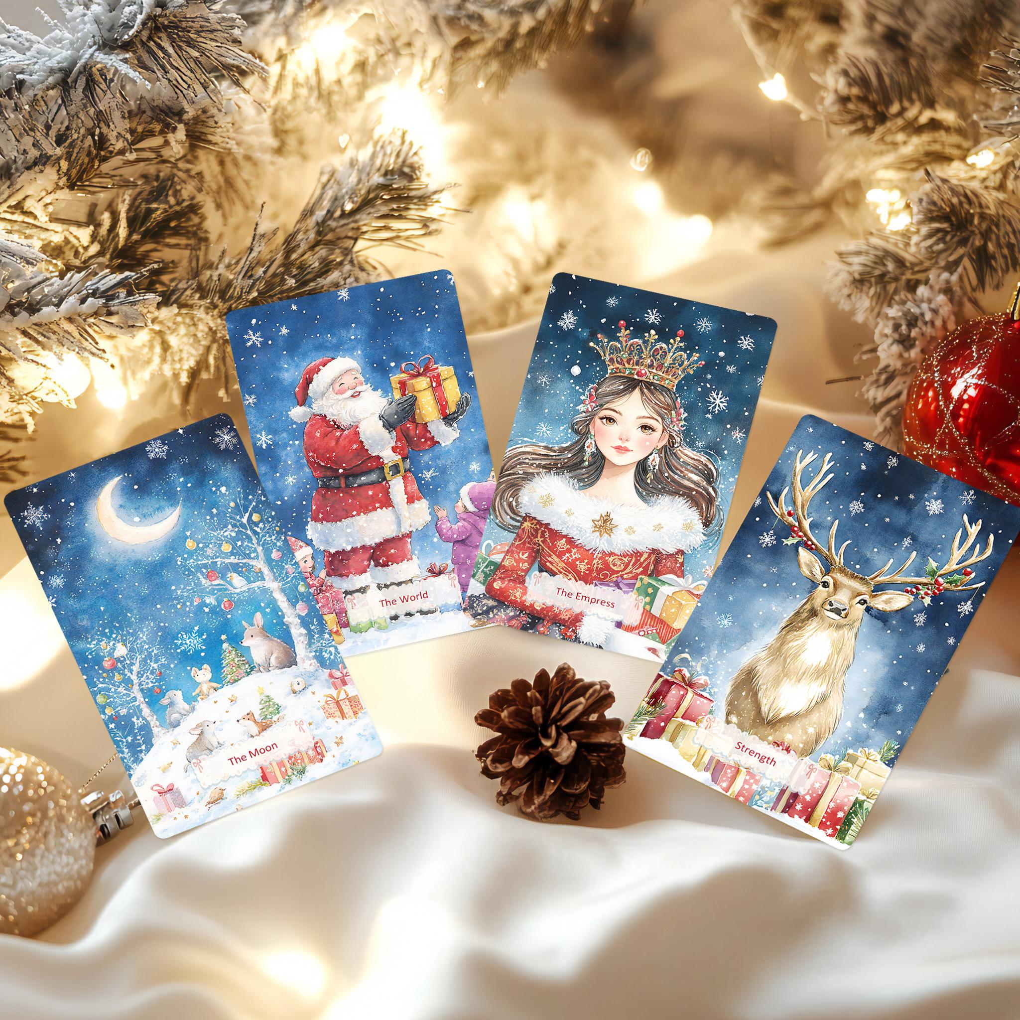 Tarot Deck with Guidebook, Tarot Card Deck, Oracle Card Deck,  78 Tarot Cards, Christmas Tarot, Artificial Intelligence Tarot