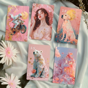 Baralho de cartas Dreamscape Lenormand, cartas oráculo, Lenormand rosa, Petit Lenormand, baralho Lenormand completo, presente de adivinhação