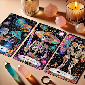 Tarot Deck with Guidebook, Tarot Deck, Unique Tarot Cards, 78 Tarot Cards, Oracle Card Deck, Skeleton Tarot Deck, Custom Tarot Deck