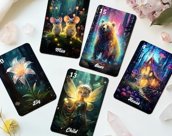 Petit Lenormand Card Deck - Whimsical 36 Cards Oracle Deck for Tarot Enthusiasts, Magic Forest Lenormand Deck for Intuitive Readings