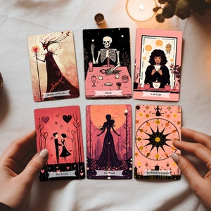 Tarotkaartspel, tarotkaartenspel, tarotkaartspel met gids, complete tarotkaart met 78 kaarten, orakelkaartspel, illustratietarotspel