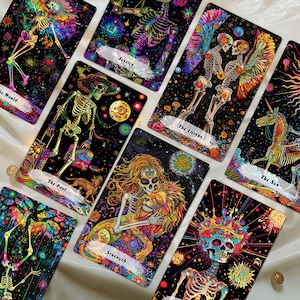 Jeu de tarot, jeu de cartes de tarot, jeu de tarot avec guide, 78 cartes de tarot, jeu Oracle unique indépendant, jeu de tarot squelette, cadeau de tarot